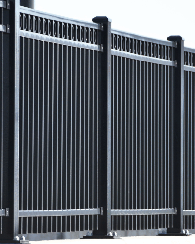 black commercial fence