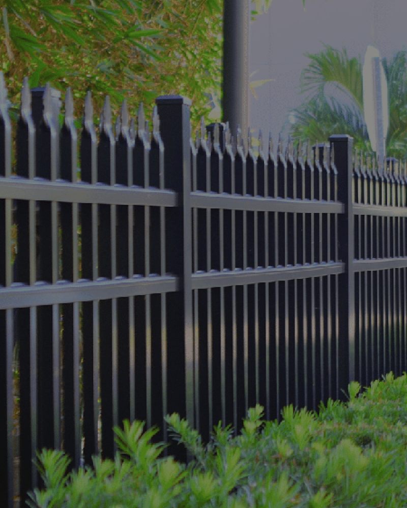 black ornamental steel fence